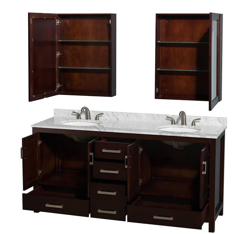 Wyndham Collection WCS141472DUNOMED Sheffield 72" Free Standing Double