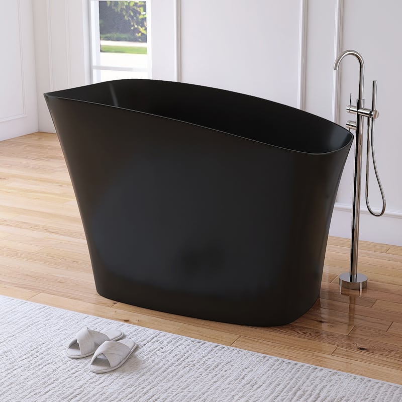 MEDUNJESS 51'' Freestanding Bathtub Solid Surface Soaking Tub