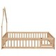 preview thumbnail 7 of 24, Full Size House-Shaped Headboard Floor Bed with Fence and Small Door