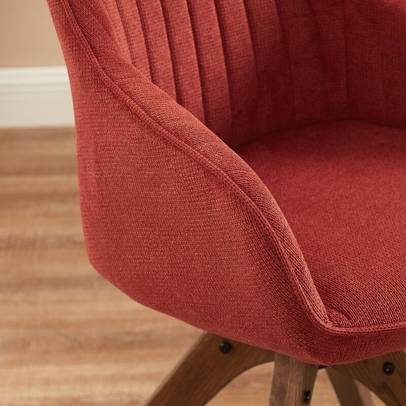 Art Leon Classical Swivel Office Accent Chair with Wood Legs