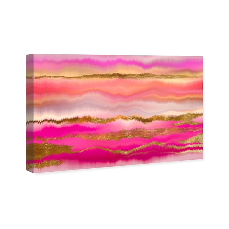 Wynwood Studio Canvas Abstract Her Own Right Pink and Metallic Gold Modern & Contemporary Wall Art Canvas Print