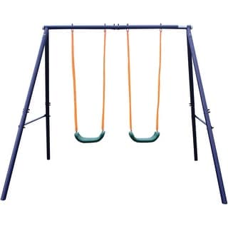 Heavy-Duty A-Frame Metal Swing Set for Kids and Toddlers - Sturdy