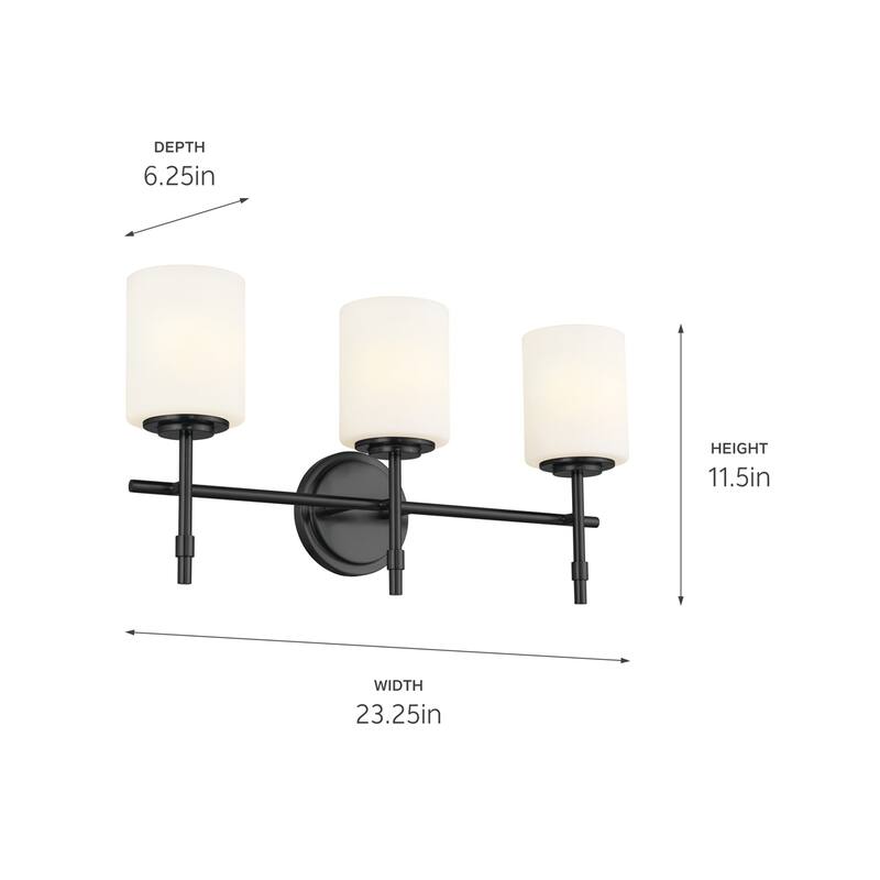 Kichler Lighting Ali 23.25 in. 3-Light Black Vanity Light