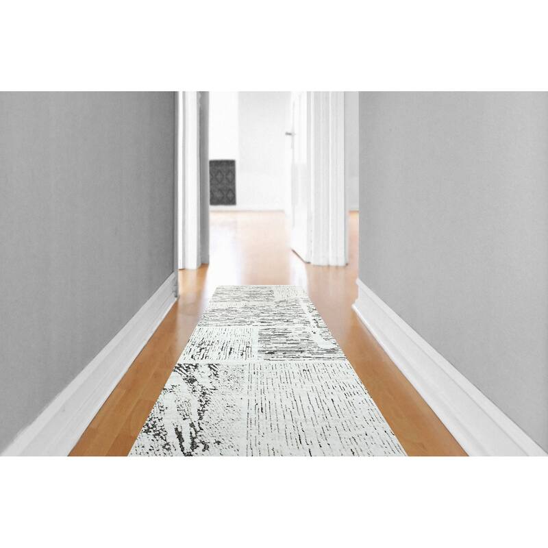 Dynamic Rugs Lotus Contemporary Area Rug - 2'2" X 7'7" - Ivory/Grey