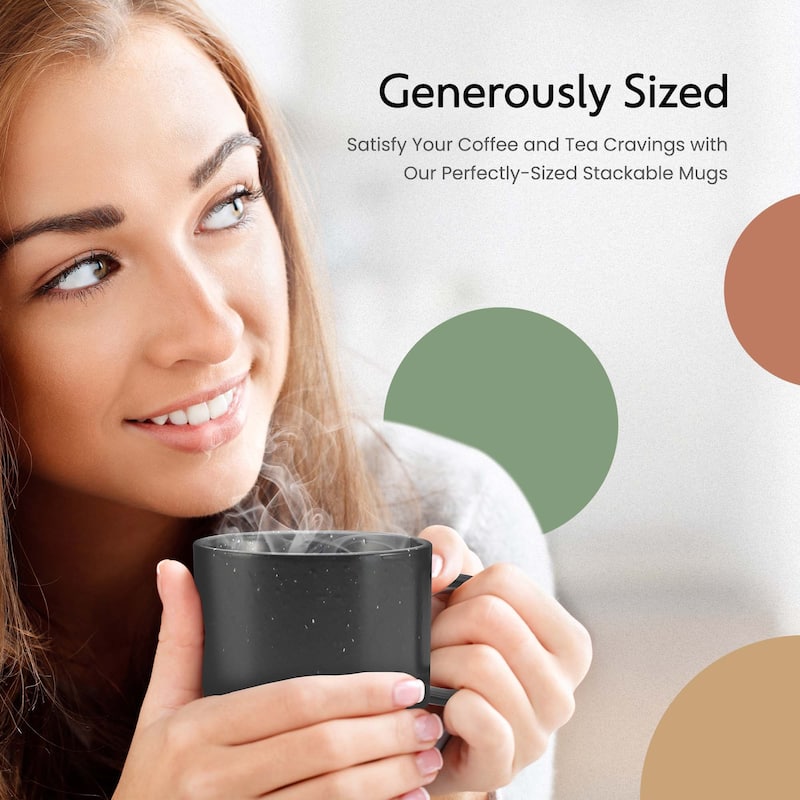 Ceramic Stackable 4 Cup Coffee Mug Set Multicolor - On Sale - Bed Bath ...