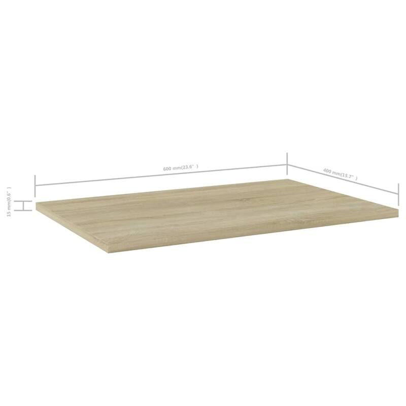vidaXL Bookshelf Boards 8 pcs Sonoma Oak 23.6"x15.7"x0.6" Chipboard