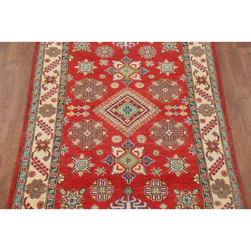 Kazak Accent Rug Hand-Knotted Wool Carpet - 3'10" x 5'11"
