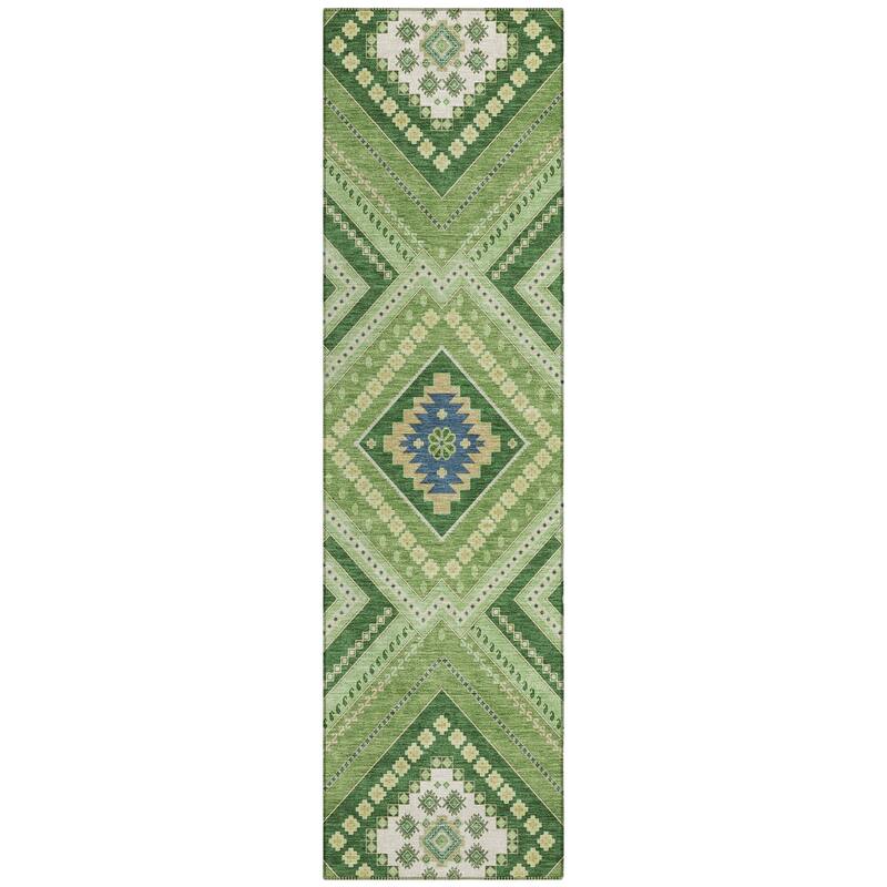 Machine Washable Indoor/ Outdoor Global Boho Chantille Rug