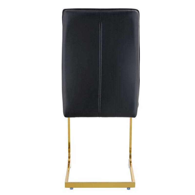 Set of 8 High Resilience Dining Chair with Arched Metal Gold Leg
