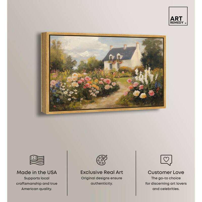 Floral Welcome Canvas by Art Remedy