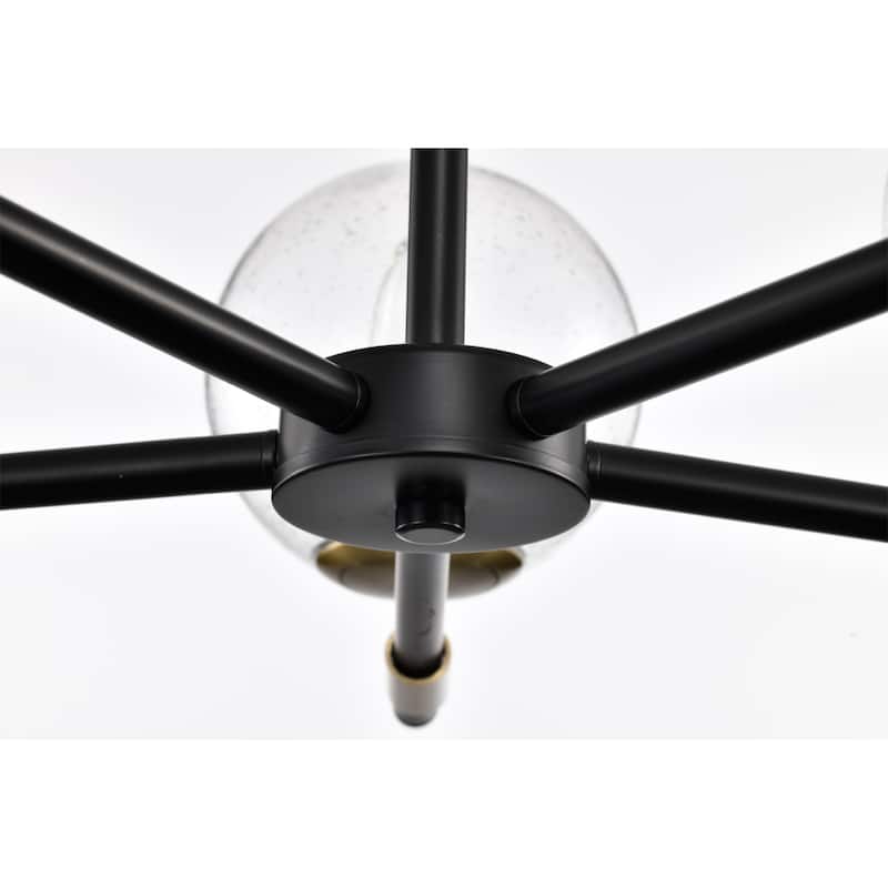Shauna 22 Inch Modern Orb Glass Chendelier 5 Light - N/A