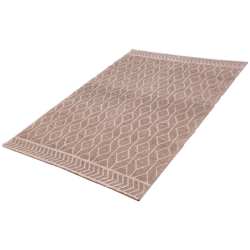 ECARPETGALLERY Braid weave Sienna Taupe Wool Rug - 6'2 x 9'0