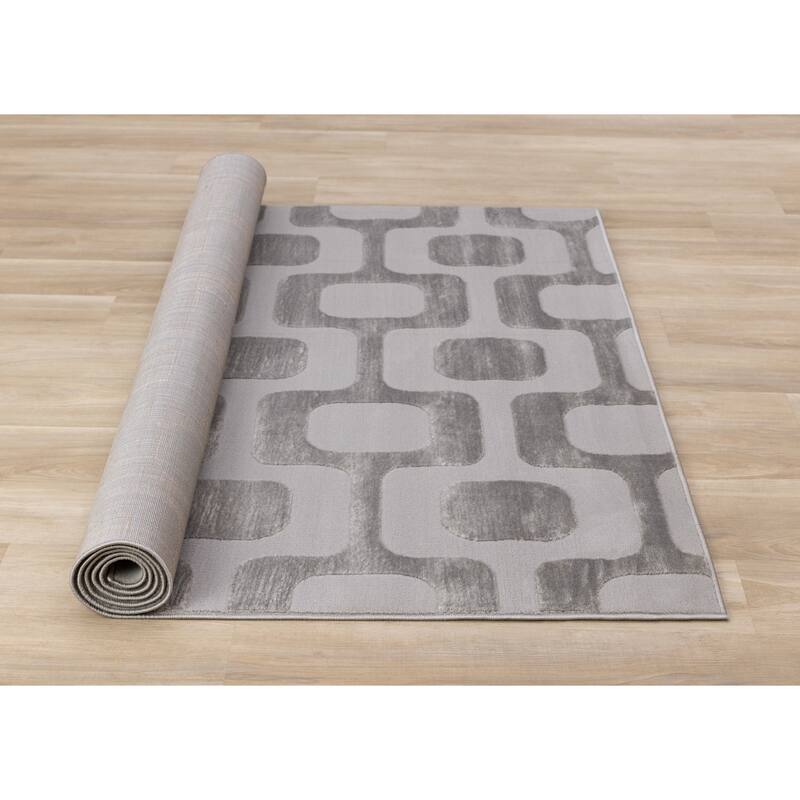 Grey Charcoal Moody Vintage Patterned Area Rug