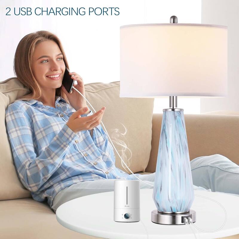 27" Tall Modern Table Lamp Set of 2 Touch Control