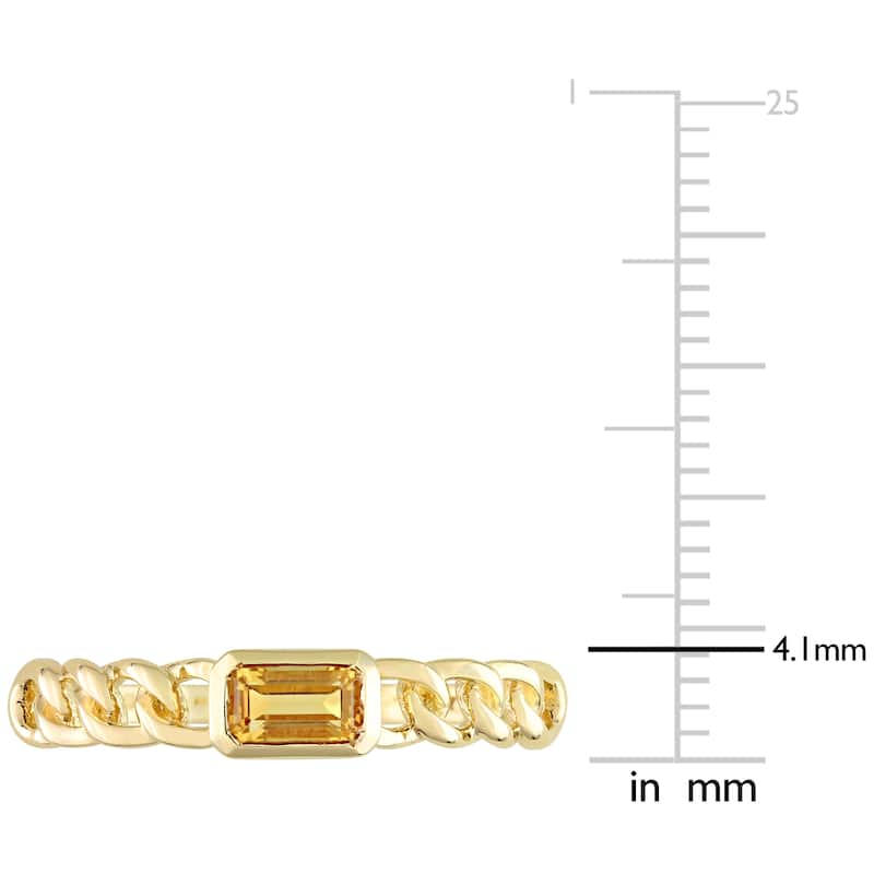 Miadora 10k Yellow Gold Citrine Stackable Link Ring