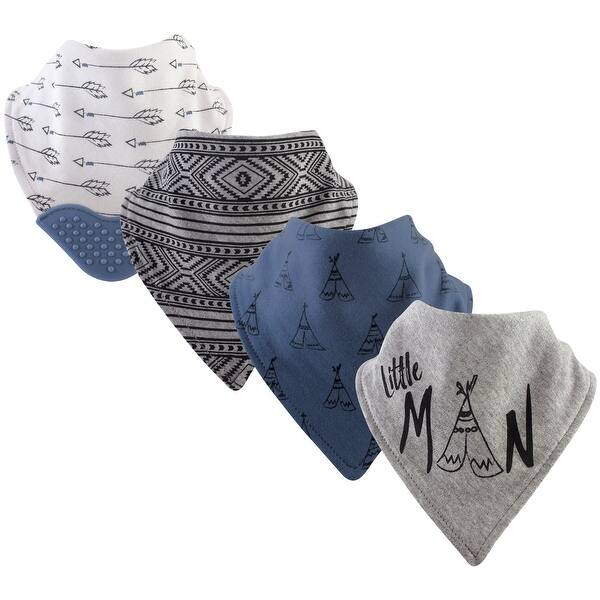slide 1 of 1, Yoga Sprout Baby Boy Cotton Bandana Bibs 4pk, Little Man, One Size - Little Man - One Size One Size - Little Man