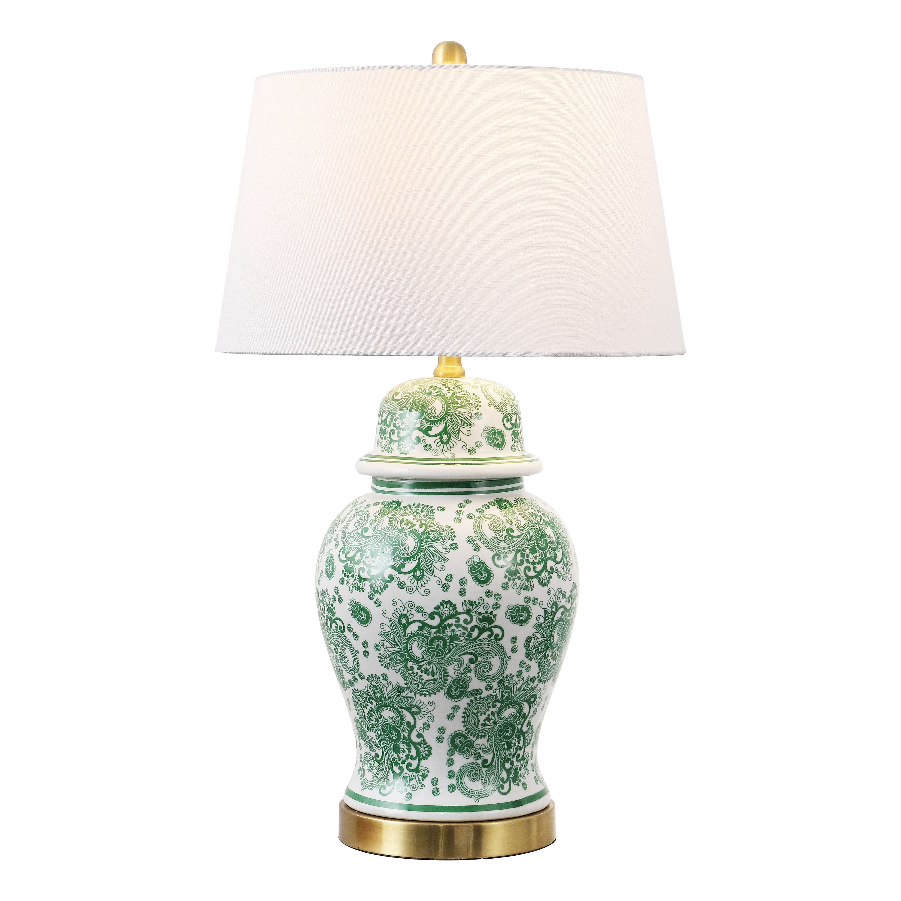 Grace 29.5" Ceramic LED Table Lamp, Blue/White by JONATHAN Y