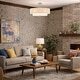 preview thumbnail 17 of 30, GetLedel 20" 4-Light Hand-woven Rope Drum Semi-flush Mount Chandelier