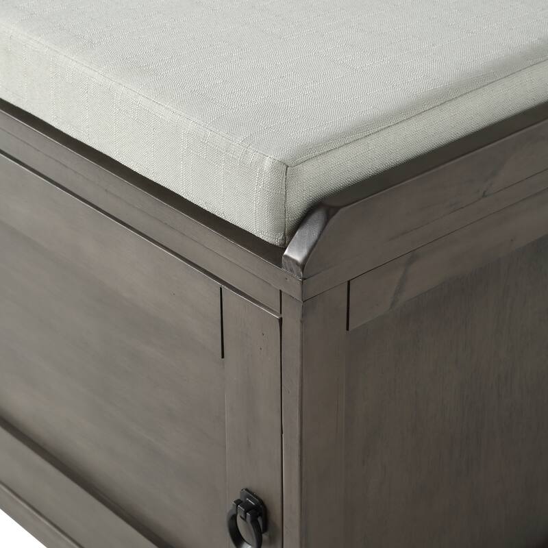 19.3 in.H X 46.85 in.W X 15.35 in.D Wood Storage Bench with Cabinets