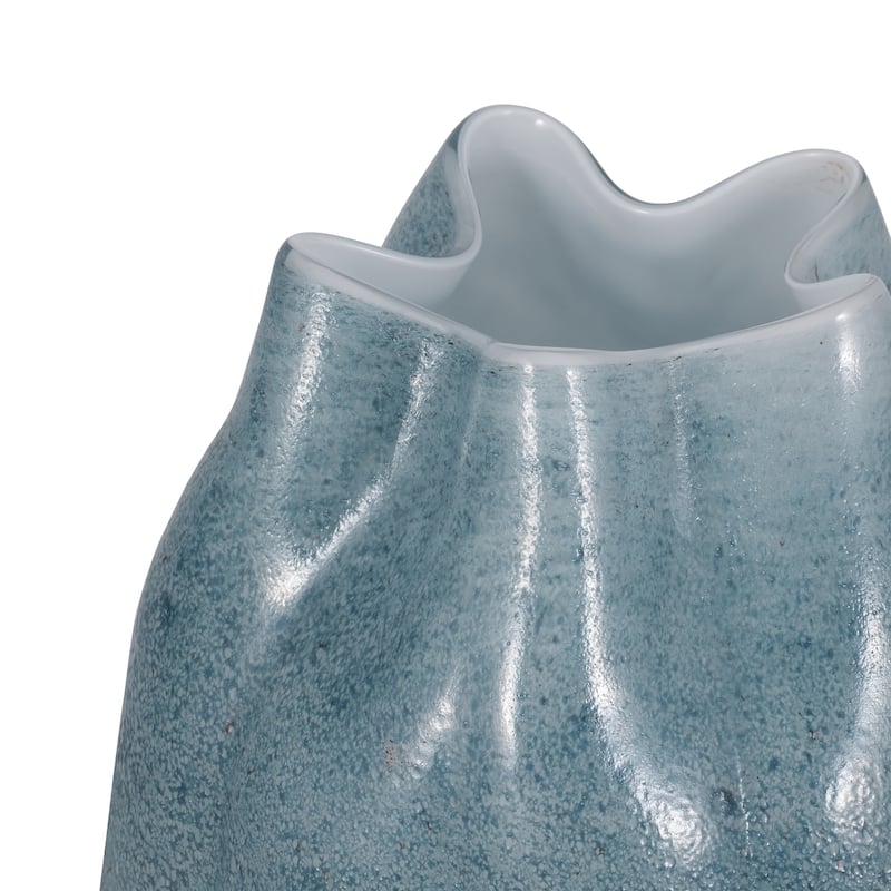 Sagebrook Home Glass Sea Urchin Vase, Blue, Bud