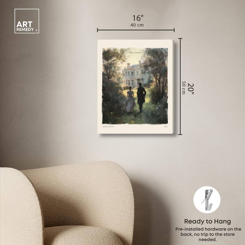 Pride and Prejudice Scene Canvas by Art Remedy, Gallery Wrapped