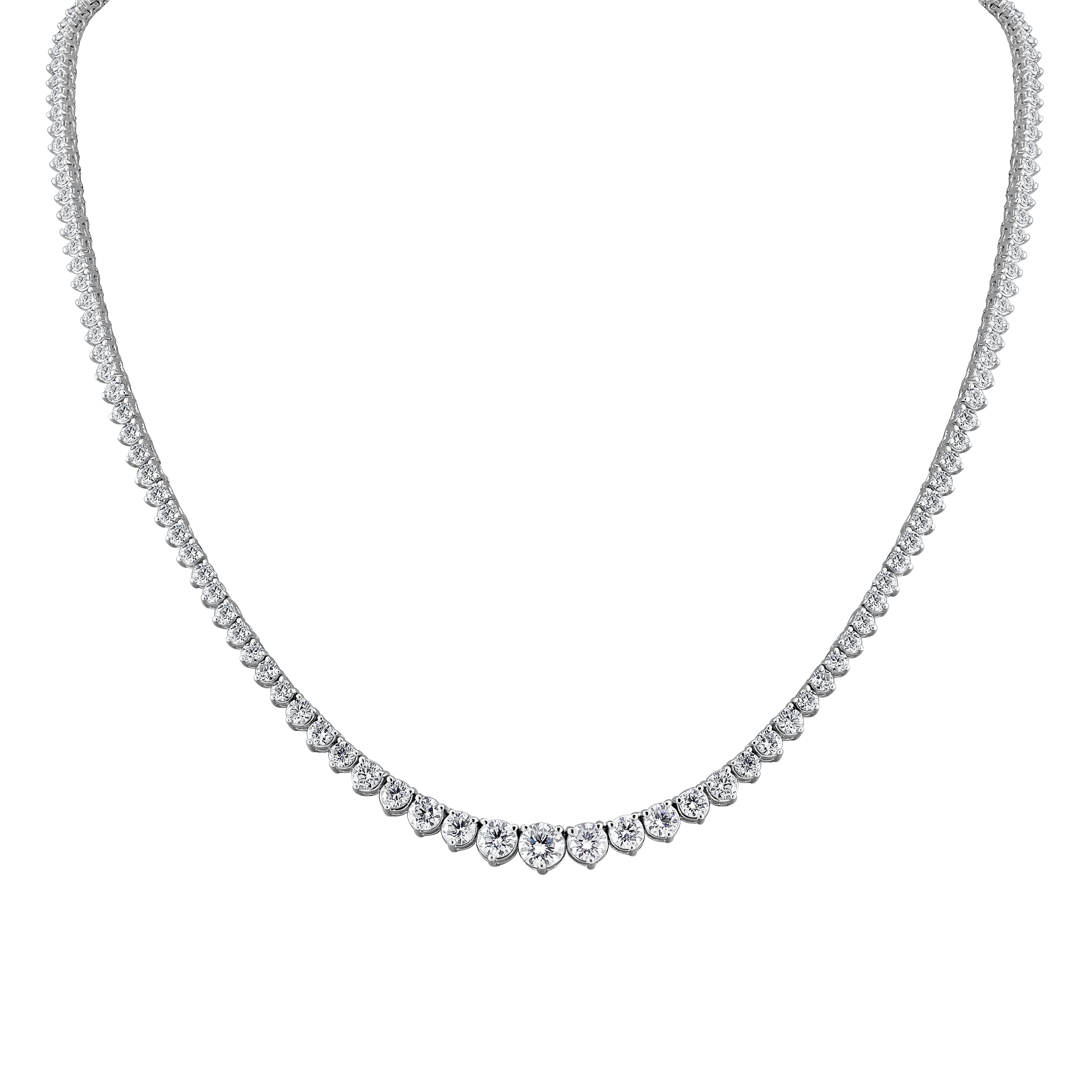 Vault Classics 10.00ct TW Natural Diamond Graduated Tennis Necklace (I VS2)