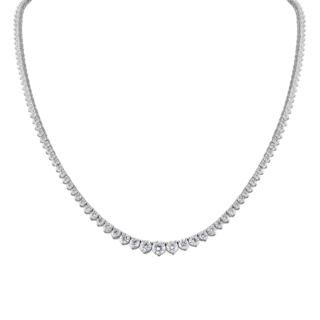 Vault Classic 12.00ct TW Natural Diamond Graduated Tennis Necklace (I VS2)