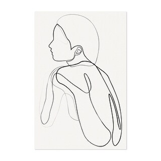 shelter pastel Line Drawings Abstract Feminine Nude Art Print/Poster