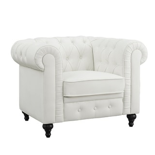 Everett Chesterfield 3-Piece Sectional Sofa Set - Rolled Arms & Button Tufted Cushions (Available in Multiple Variations)