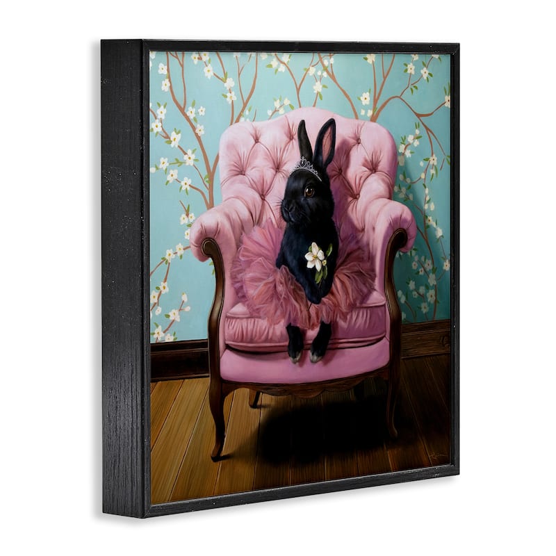 Stupell Girlie Rabbit in Tutu Framed Giclee Art Design By Lucia Heffernan