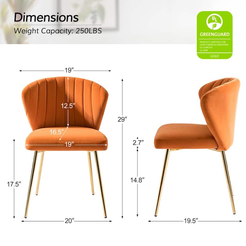 Aruna Accent Chair with Metal Legs 20''W X 19.5 ''D X 29''H by HULALA HOME