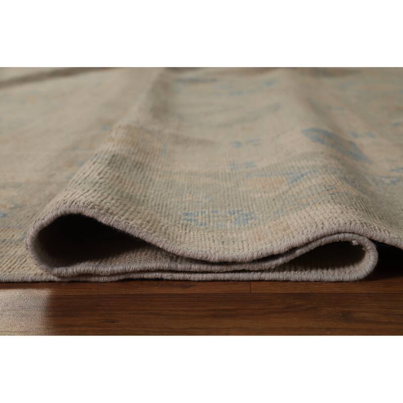 Hand Knotted Oriental 100% Wool Carpet Transitional All-Over Beige & Ivories Oushak Area Rug - 10' 0'' X 7' 8''