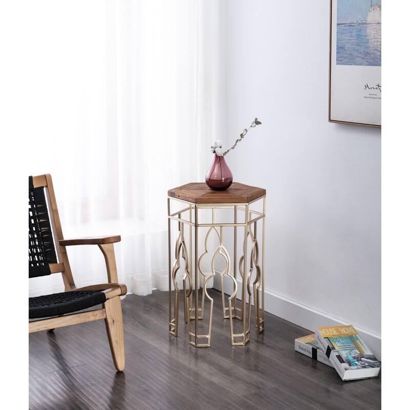 Boraam Genevieve Gold and Natural Nesting Tables