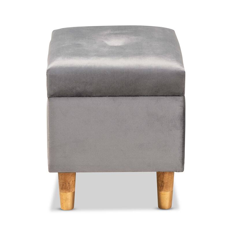 Elias Modern Velvet Fabric Storage Ottoman