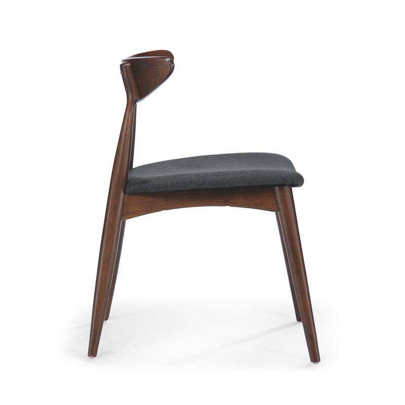 Retro Upholstered Dining & Kitchen Chairs with Wood Frame, Set of 2