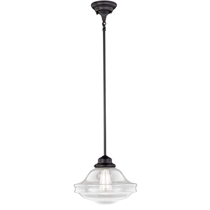 Bellevue Kash Single Light 12" Wide Pendant with A Glass Shade