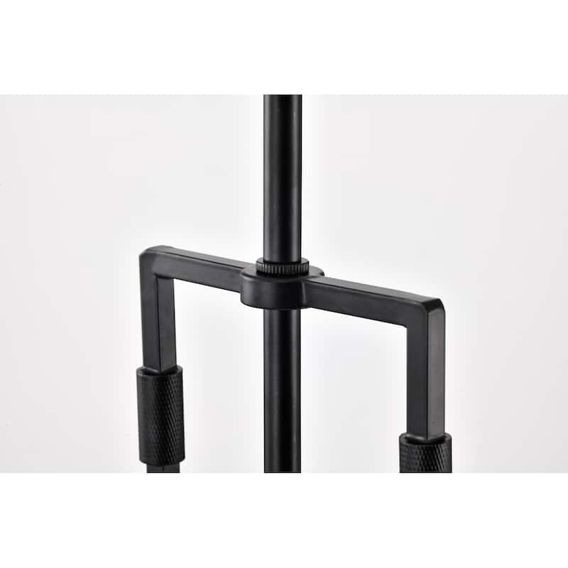 1-Light Matte Black Mini Pendant with Clear Cylindrical Glass Shade