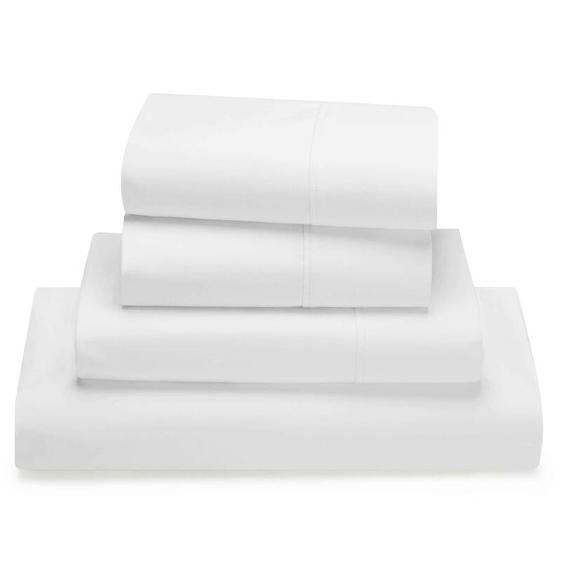 Blue Nile Mills 700TC Cotton Sateen Deep Pocket Solid Bed Sheet Set