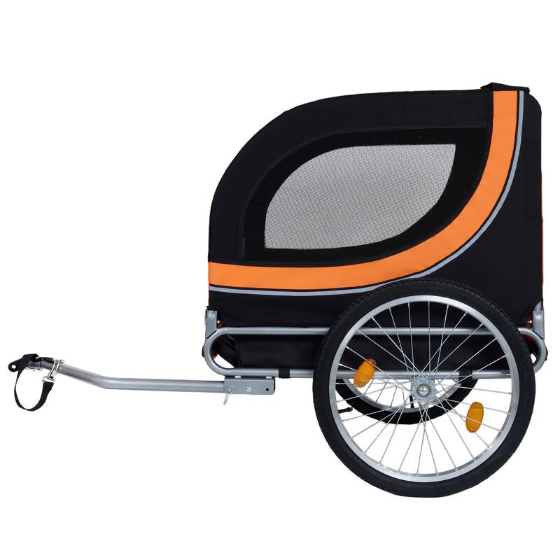 Large Folding Bike Trailer For Dogs - 66lb Capacity All-Terrain Pet Carrier, Durable Steel Frame For Cycling
