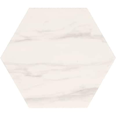 TileHQ Stellar White 8 x 9 Porcelain Hexagon Floor and Wall Tile (25 PC Per Carton) (9.37 SQFT Per Carton)