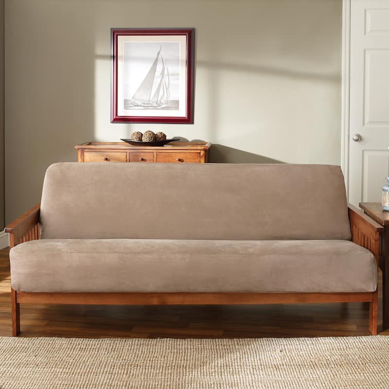 SureFit Soft Suede 1 Piece Futon Slipcover - Taupe