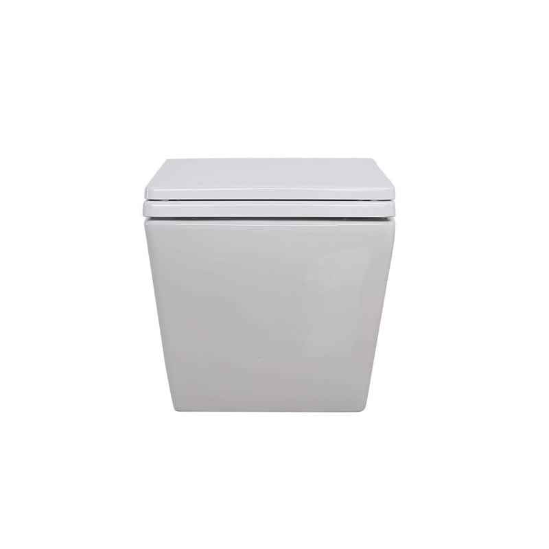 Toilet Combo Set - Toilet Bowl With Soft-Close Seat, 2"x 4" Concealed Tank And Carrier System, Push Buttons Included.