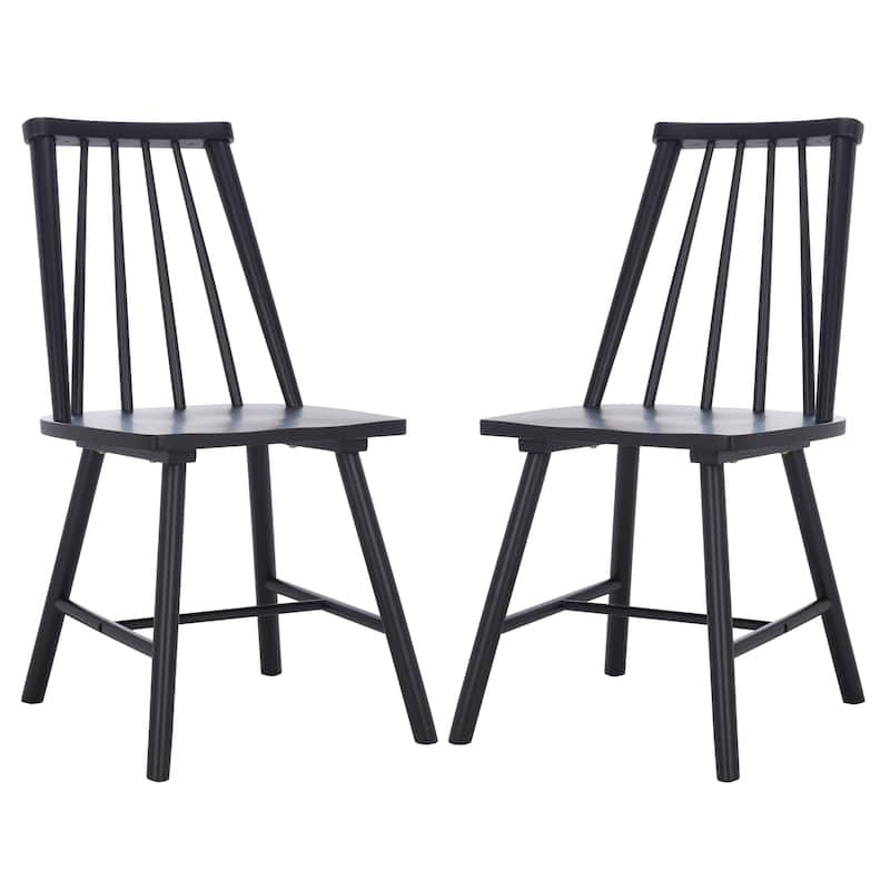 SAFAVIEH HOME Analin Dining Chair (Set of 2) - 18"W x 21"D x 33"H - Black