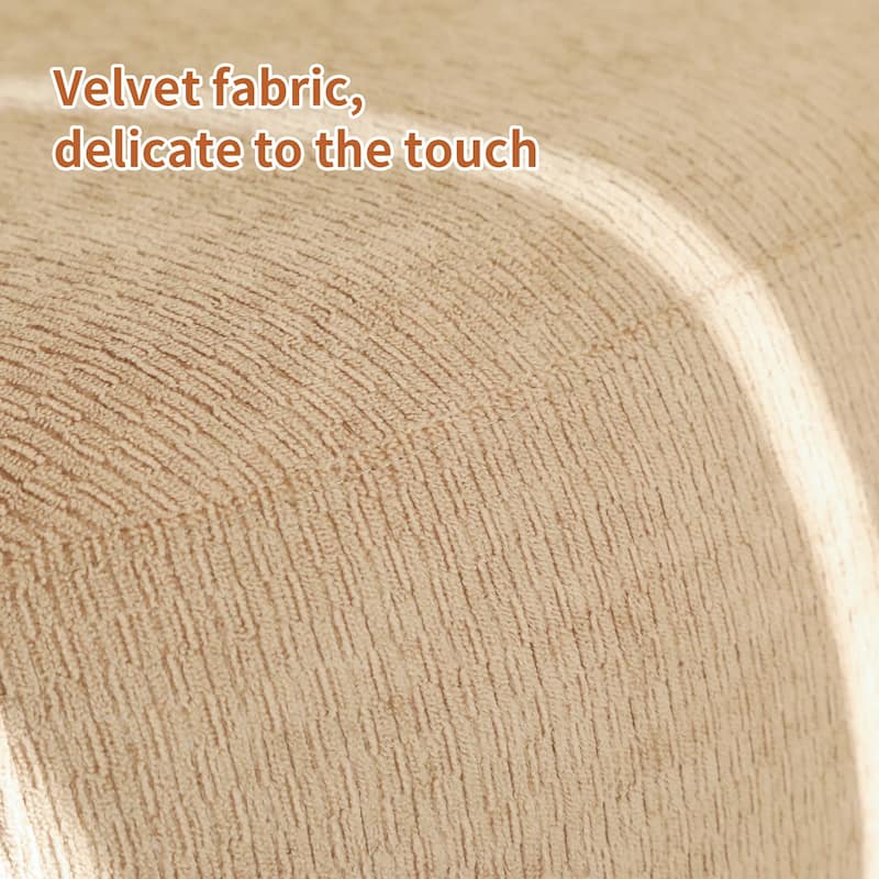 Cute Accent Chair with Solid Wood Legs, Velvet Living Room Chair with Soft Cushion, Cozy Bedroom Chair