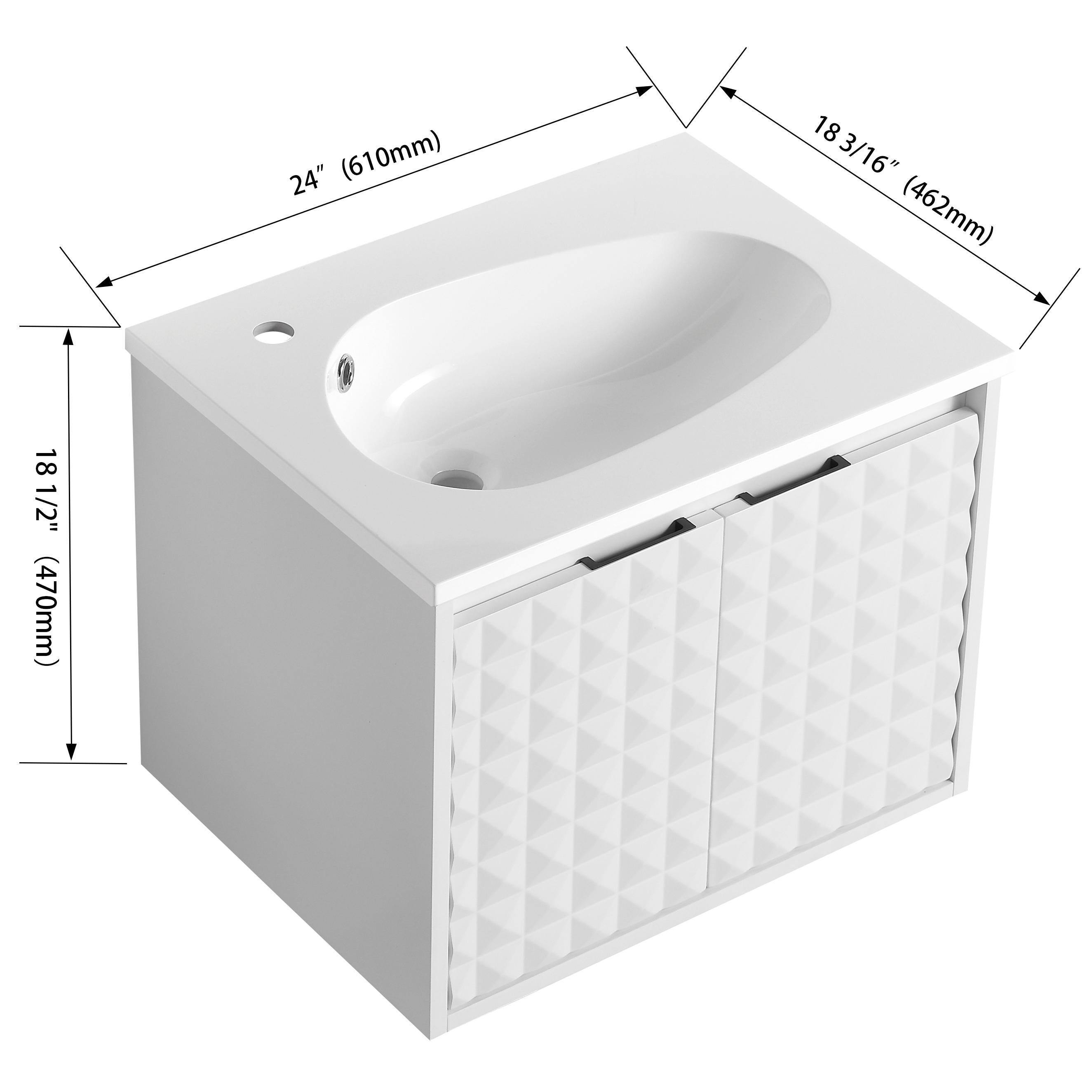 Bathroom Vanity With Sink In 24/30/36/48 Inch, Floating Bathroom Vanity