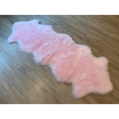 Nansen Luxurious Faux Sheepskin 2-Pelt Shag Runner Rug - 2' x 6' - 2' x 6'