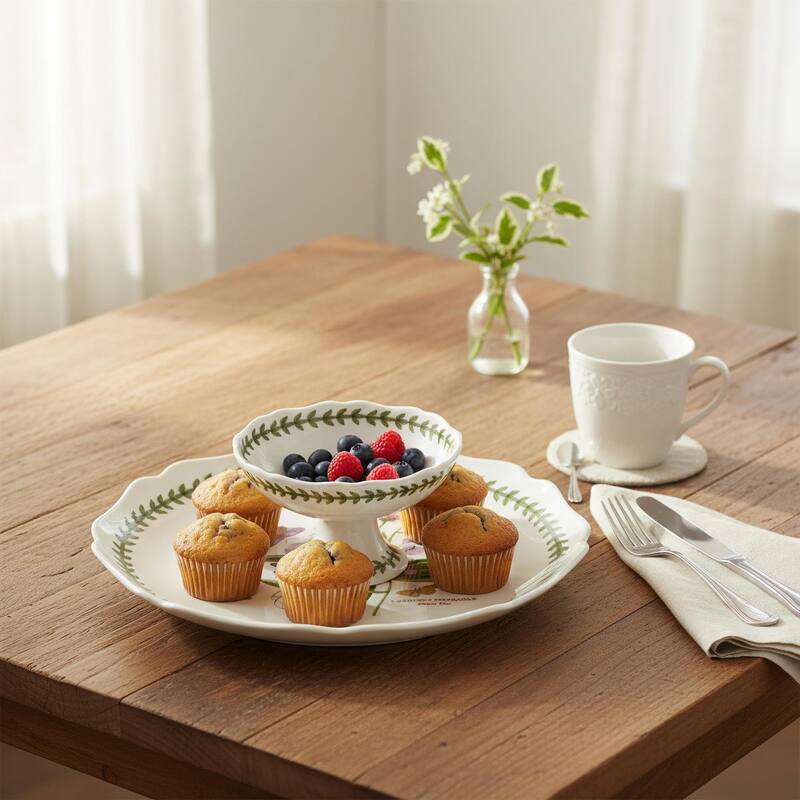 Portmeirion Botanic Garden Chip and Dip Set - 11 in Platter and 5.5 in Dip Bowl