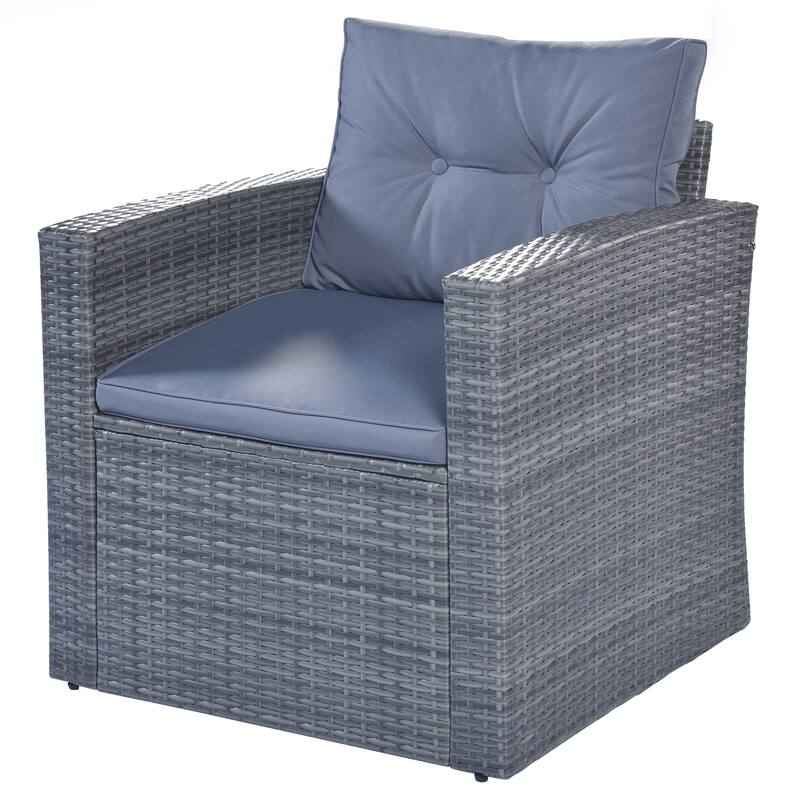6-piece All-Weather Wicker PE rattan Conversation Sectional Set