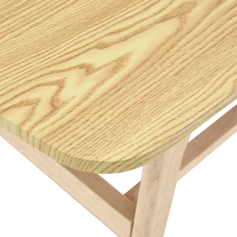 Solid Wood Coffee Table - 2-Tier Wooden Center Coffee Table with Storage Shelf for Living Room, Apartment, and Office