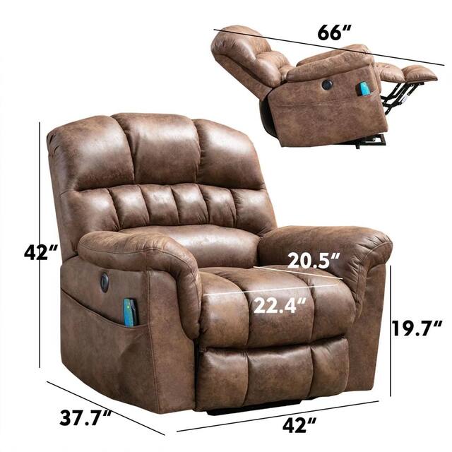Super Soft Microsuede Power Lift Recliner Sofa with Massage Chair
